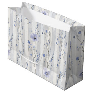Vacker lila vit blommig randig bröllopsdusch