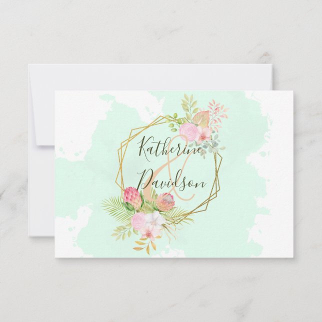 Vacker Lime Green 💚 Botanical Boho Bröllop OSA Kort (Baksida)