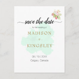 Vacker Limegrön 💚 Botanisk Boho Bröllop Vykort