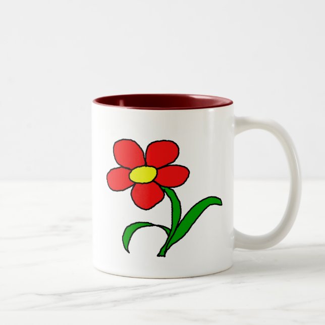 Vacker liten blomma Två-Tonad mugg (Höger)