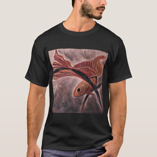 Vacker liten guldfisk t shirt (Framsida)