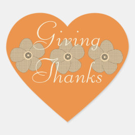Vacker Ljus Tacksamhet Blommig Orange Klistermärke
