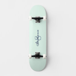 Vacker Ljusgrön Elegant Enkel Söt Personlig Monogr Mini Skateboard Bräda 18,5 Cm