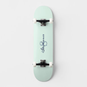 Vacker Ljusgrön Elegant Enkel Söt Personlig Monogr Mini Skateboard Bräda 18,5 Cm