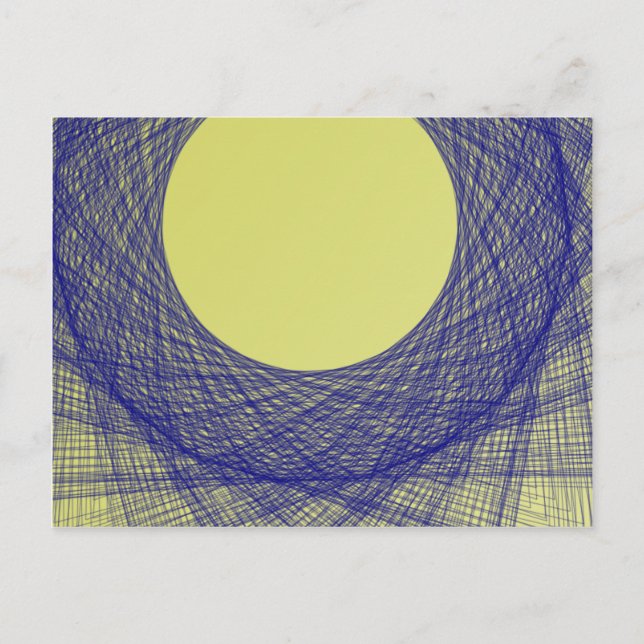 vacker ljusskygg måne blå färg vykort (Framsida)