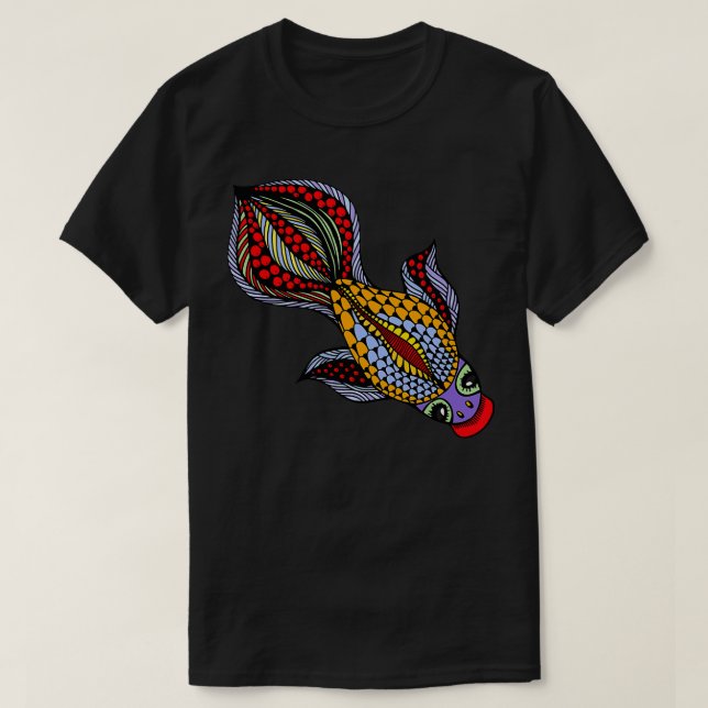 vacker, ljusstark guldfiskdesign t shirt (Design framsida)