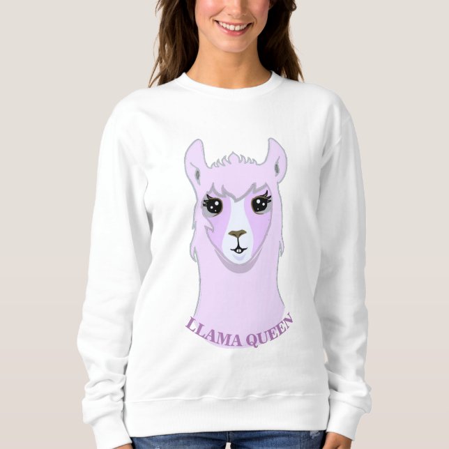 Vacker Llama Drottning T Shirt (Framsida)