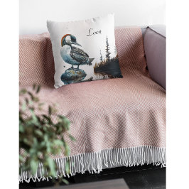 vacker loon på vatten i vattenfärg kudde