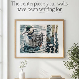 vacker loon på vatten i vattenfärg poster