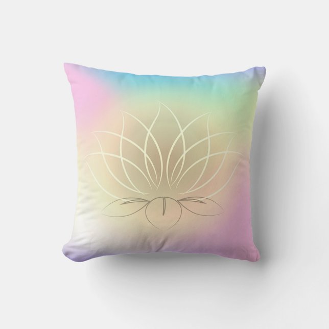 Vacker Lotus Colorful Ombre, Zen Kudde (Framsida)