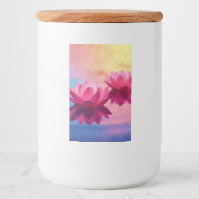 Vacker Lotus Flower Mat Etikett (Framsida)