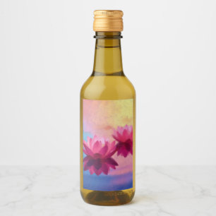 Vacker Lotus Flower Vinetikett