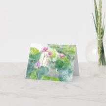 Vacker Lotus Sommar Blank Notkortskort