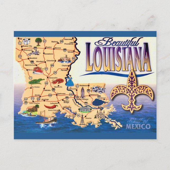 Vacker Louisiana kartaffisch Vykort (Framsida)