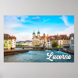 Vacker Lucerne, Schweiz Poster