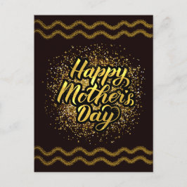 Vacker Lycklig Mors dag Golden Foil Vykort
