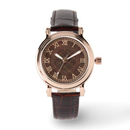Vacker Lyxig Brun Mönster Armbandsur