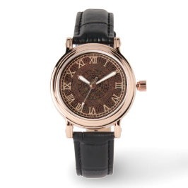 Vacker Lyxig Brun Mönster Armbandsur