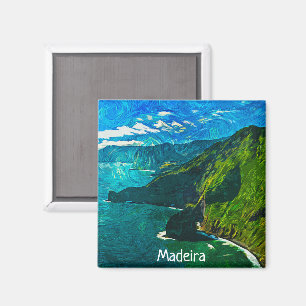 Vacker Madeira Portugal Kustvy Magnet