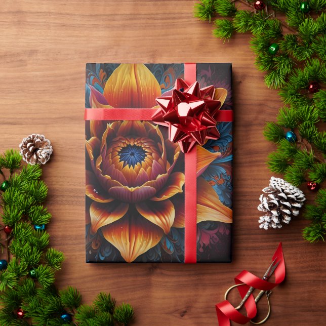 Vacker Madela Buddha Blomma Presentpapper (Julgåva)