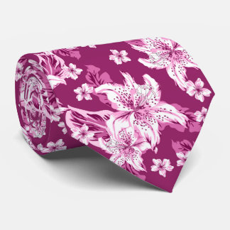 Vacker magenta blommönster slips