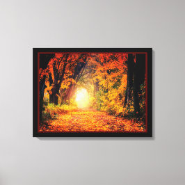 Vacker Magic Autumn Forest Canvastryck