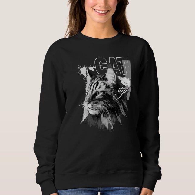 Vacker Maine Coon katt T Shirt (Framsida)