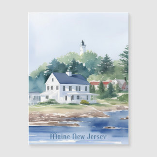 Vacker Maine New Jersey Akvarellkonst