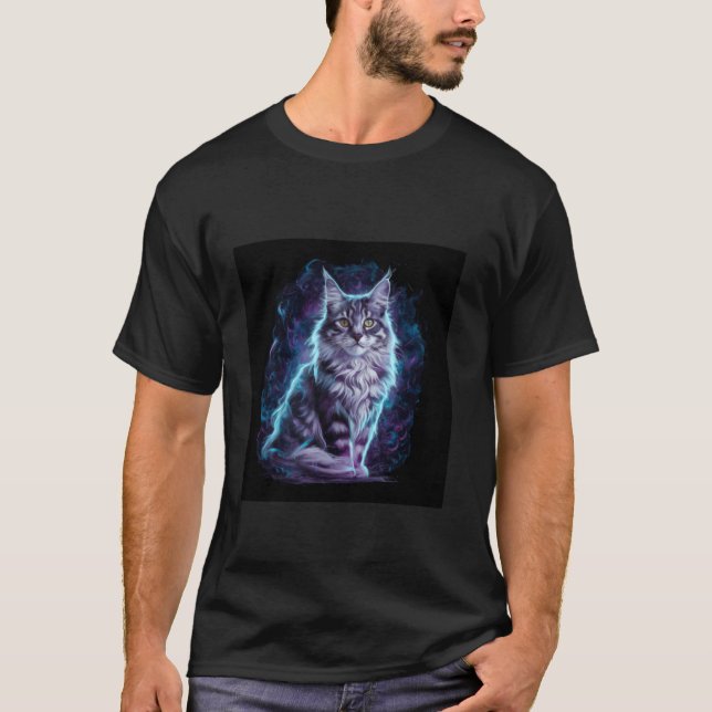 Vacker majestätisk Maine Coon katt 1 T Shirt (Framsida)