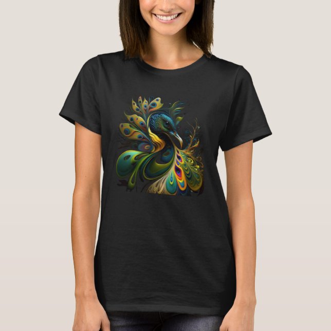 vacker majestisk peacock i månljuset 1 t shirt (Framsida)