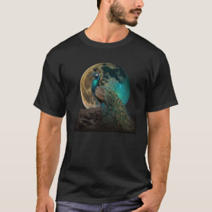vacker majestisk peacock i månljuset 1 t shirt