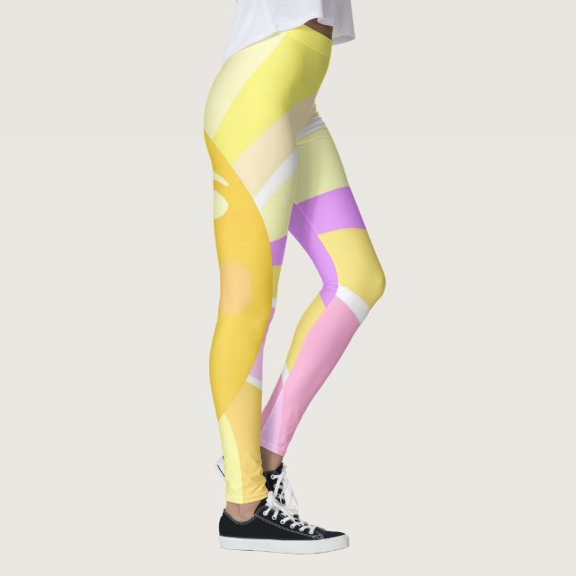 vacker målarfärg för sol abstrakt leggings (Höger)