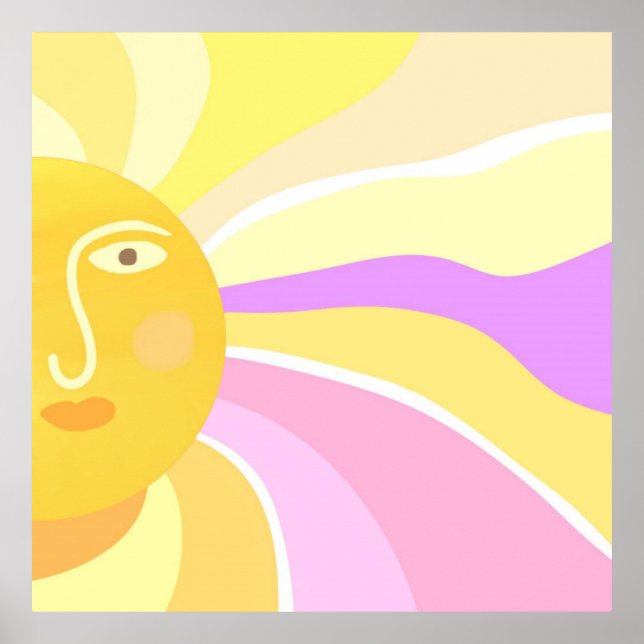 vacker målarfärg för sol abstrakt poster (Framsidan)
