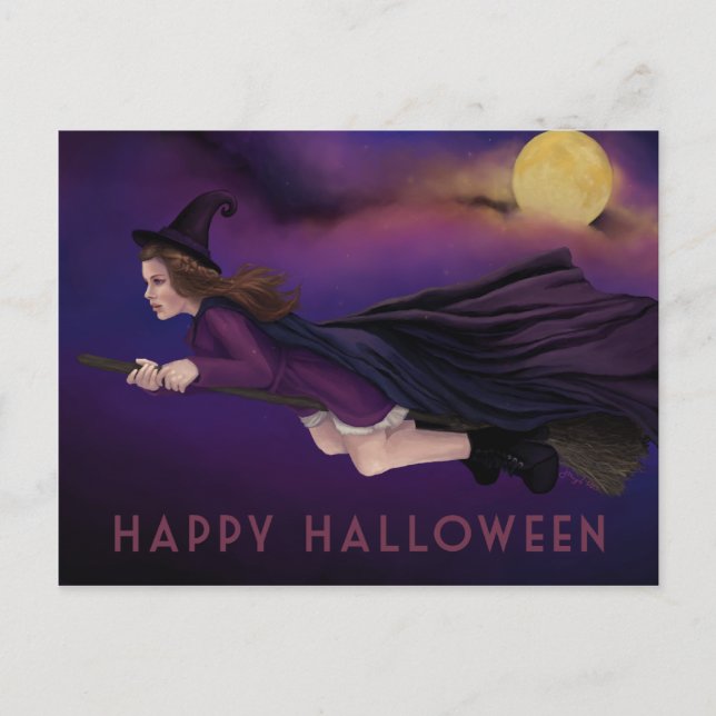 Vacker målning Halloween-vykort Vykort (Framsida)