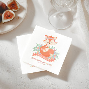 Vacker Mamma och Baby Fox Woodland Baby Shower Pappersservett