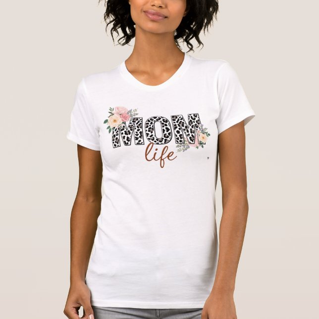 Vacker mammas liv blommig t shirt (Framsida)