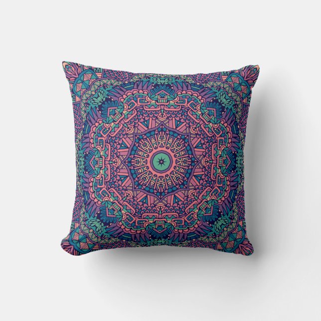 Vacker Mandala Kudde (Framsida)