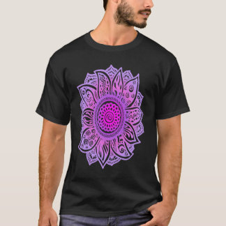 Vacker Mandala Solros Andlig Yoga Meditation T Shirt