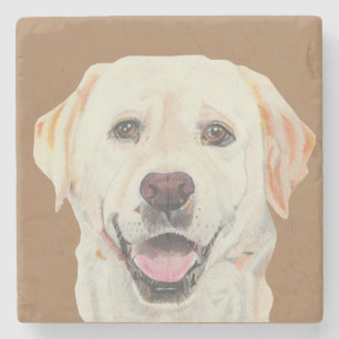 Vacker Marble Underlägg Gult Labrador