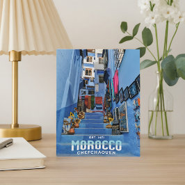 Vacker maroccan Chefchaouen Blue North City Vykort