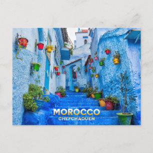 Vacker marockansk North Medina Blue City Vykort
