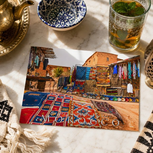 Vacker marockansk ökenhantverk  vykort (Morocco Sahara Postcard )