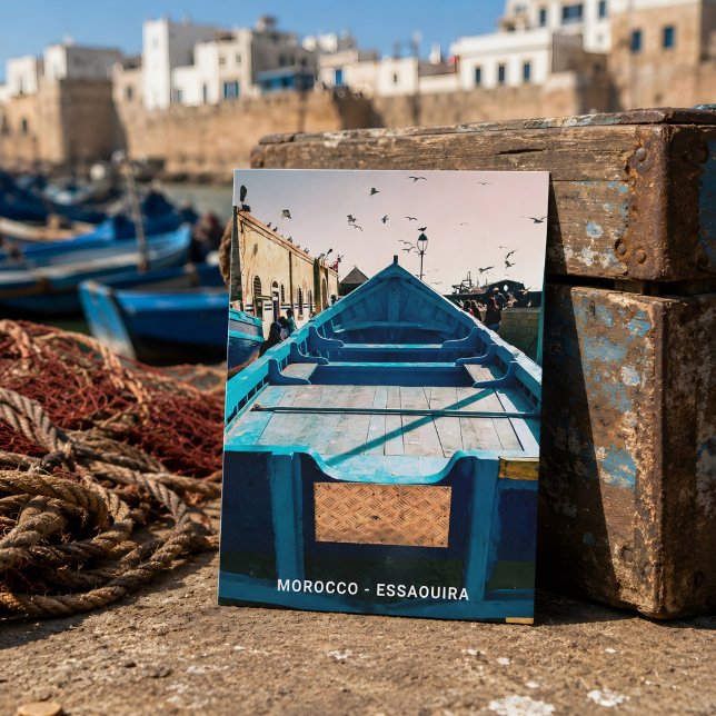 Vacker Marocko Essaouira Souvenir Gamla Stan  Vykort (Morocco's Essaouira postcard. )
