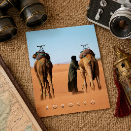 Vacker Marocko Öken Sahara Kamelritt Tripp Vykort