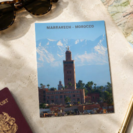 Vacker Marocko Röd Marrakech Atlasbergen Vykort