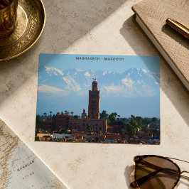 Vacker Marocko Röd Marrakech Atlasbergen Vykort