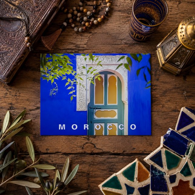 Vacker Marrakesh Majorelle Blå Trädgård  Vykort (Skapare uppladdad)