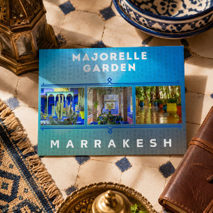 Vacker Marrakesh Majorelle Trädgårdsarkitektur  Vykort