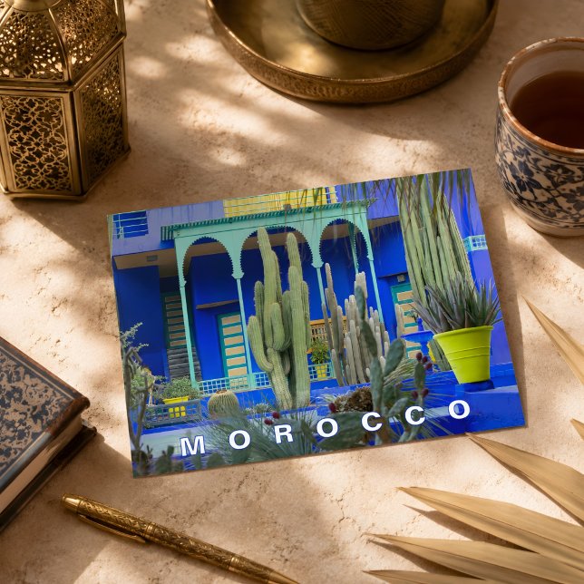 Vacker Marrakesh Majorelle Trädgårdsarkitektur  Vykort (Skapare uppladdad)