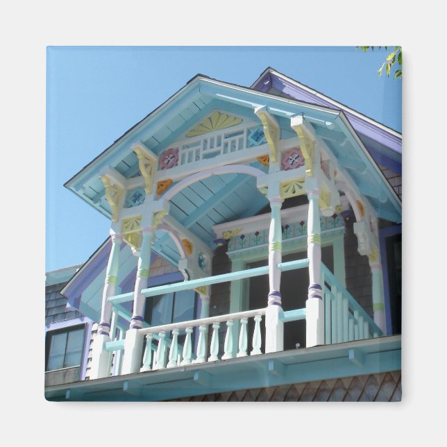 Vacker Marthas Vineyard Victorian House Magnet (Framsidan)